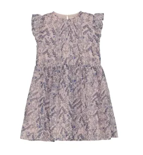 Creamie Brand Chiffon Floral Dress with Ruffle Sleeve: Size 2 to 8 Years