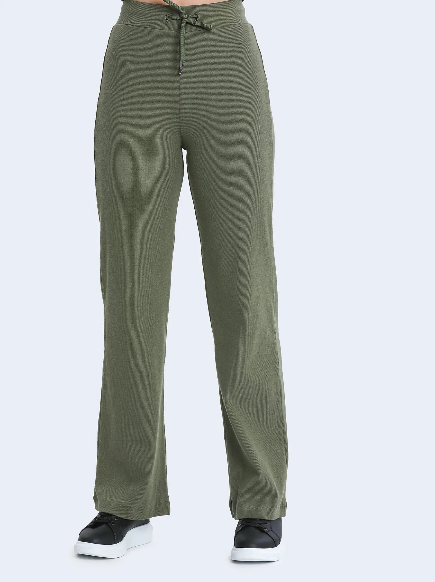 Dark Khaki Rib Joggers