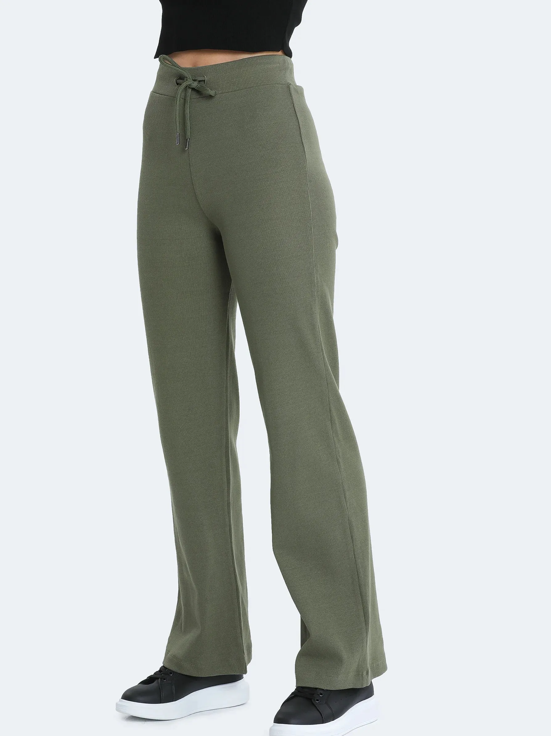 Dark Khaki Rib Joggers