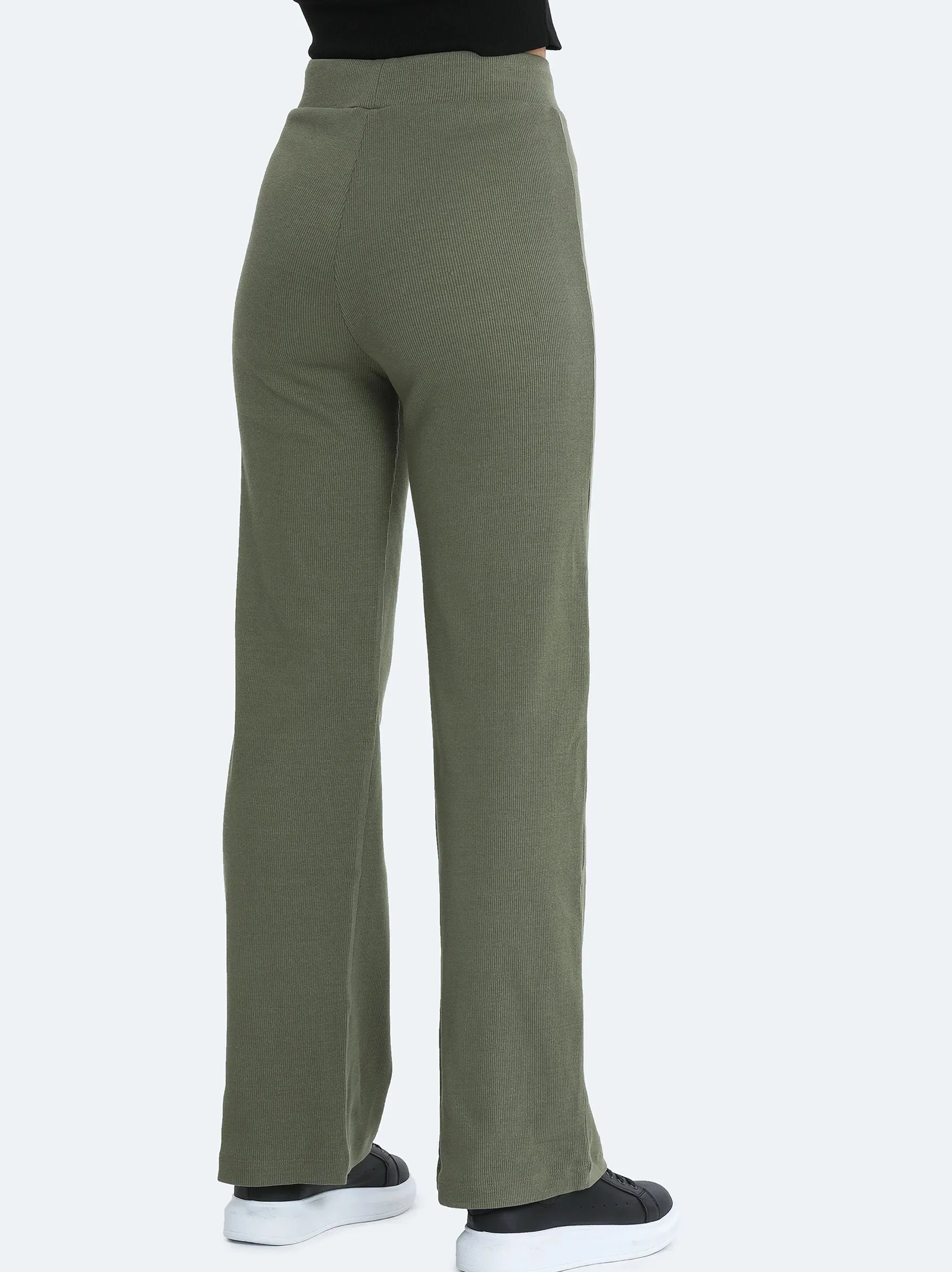 Dark Khaki Rib Joggers
