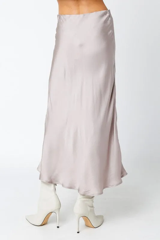 Darlene Satin Midi Skirt