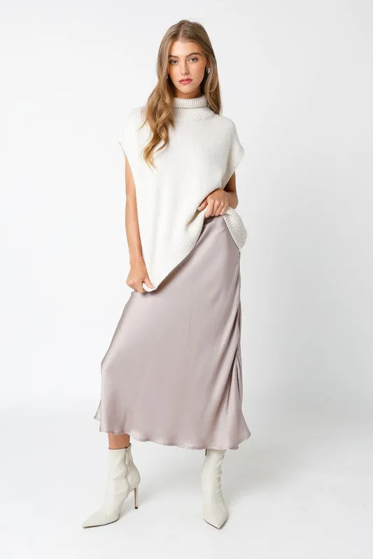 Darlene Satin Midi Skirt