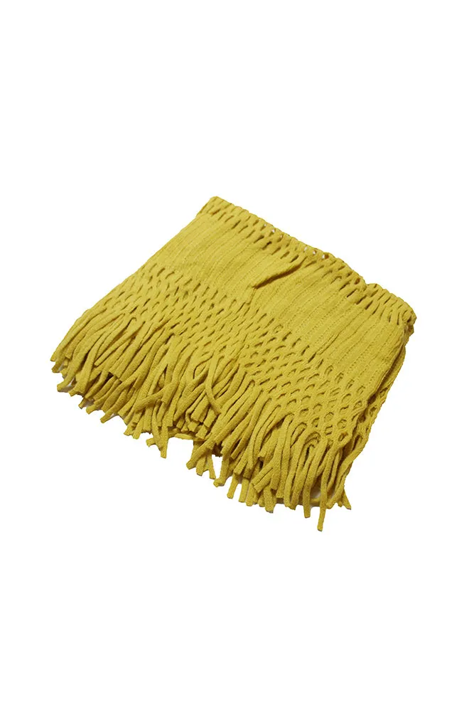 DBFL1 Women's Fringe Knitted Cutout Infinity Loop Scarf 7 Colors