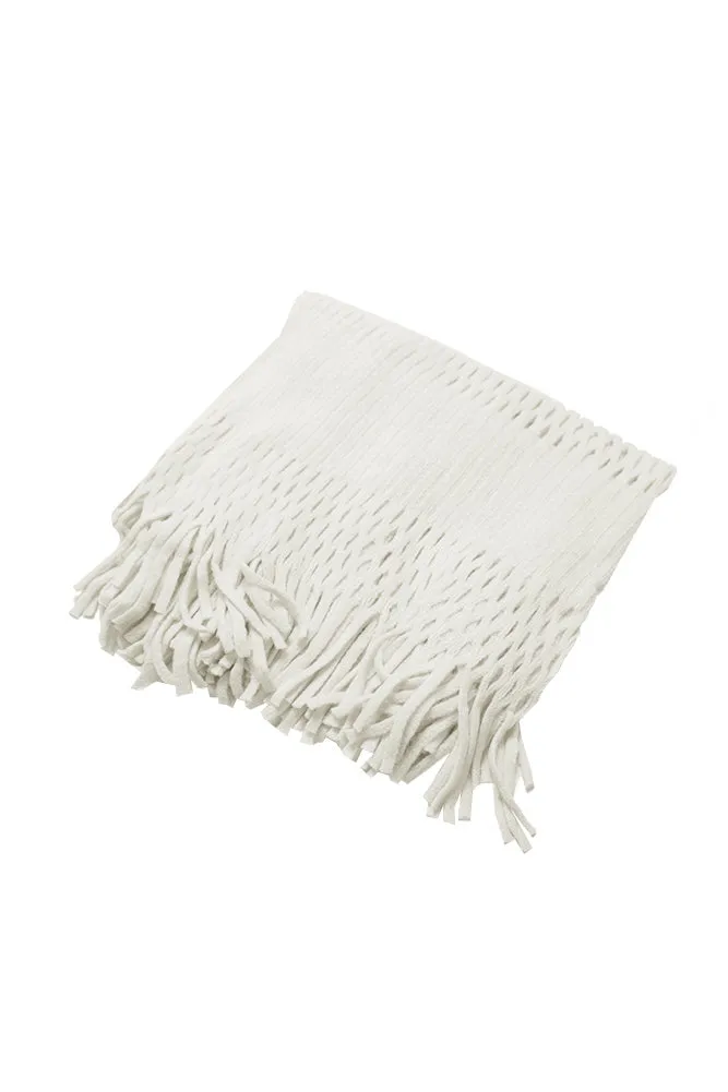DBFL1 Women's Fringe Knitted Cutout Infinity Loop Scarf 7 Colors