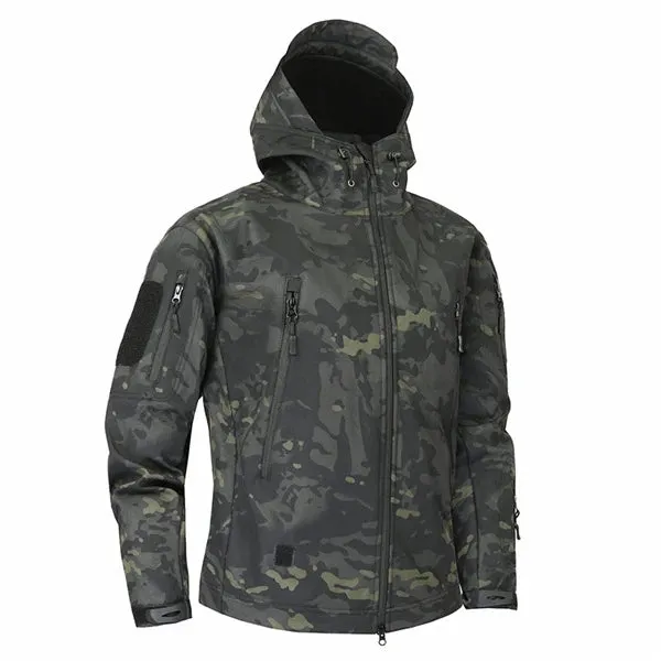 EMR Camouflage Soft Shell assault Suit, Outdoor Sports, Hunting, Waterproof, Fleece Inside