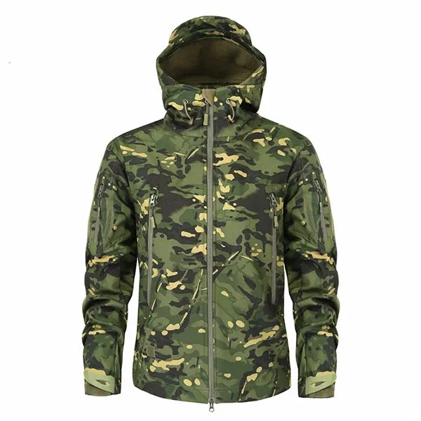EMR Camouflage Soft Shell assault Suit, Outdoor Sports, Hunting, Waterproof, Fleece Inside