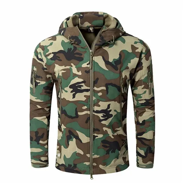 EMR Camouflage Soft Shell assault Suit, Outdoor Sports, Hunting, Waterproof, Fleece Inside