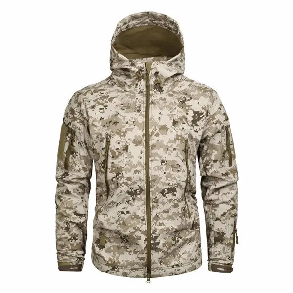 EMR Camouflage Soft Shell assault Suit, Outdoor Sports, Hunting, Waterproof, Fleece Inside
