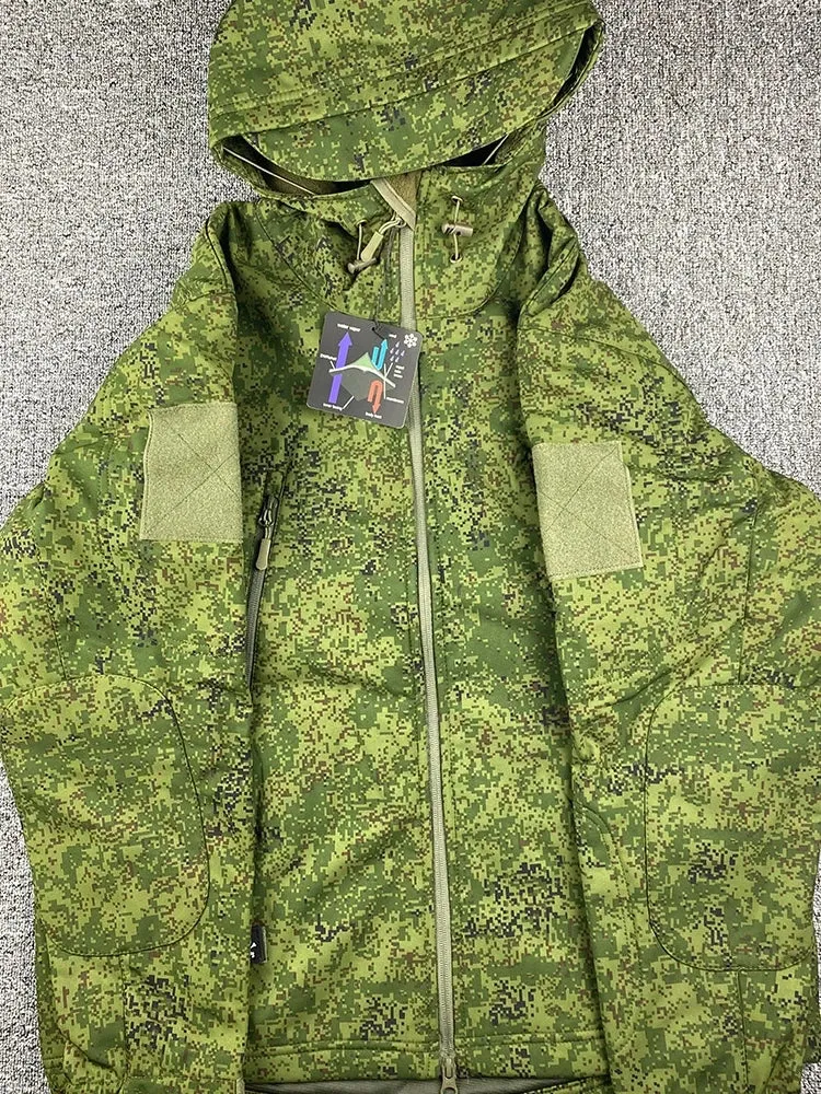 EMR Camouflage Soft Shell assault Suit, Outdoor Sports, Hunting, Waterproof, Fleece Inside