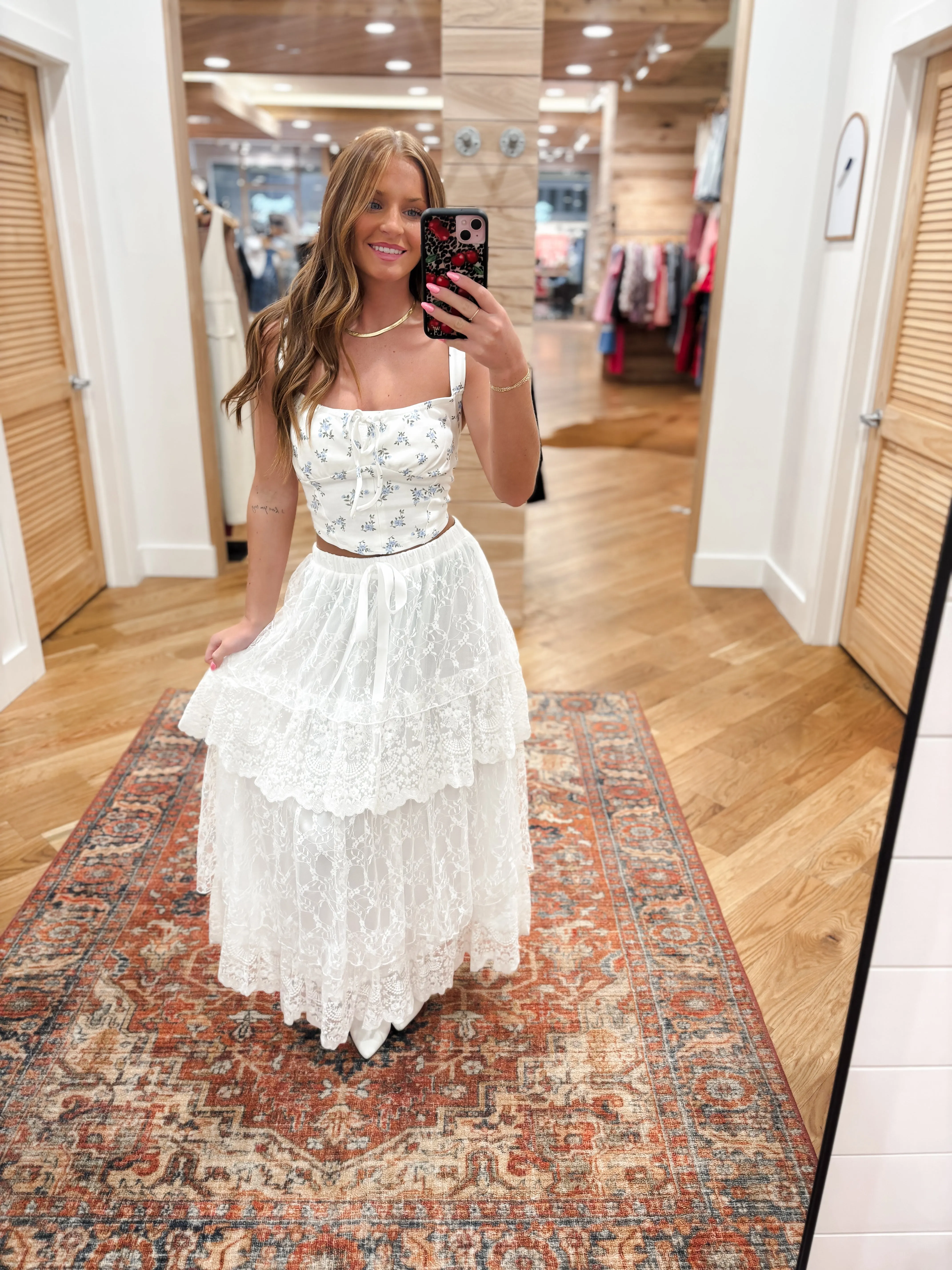 Everly Lace Cream Maxi Skirt