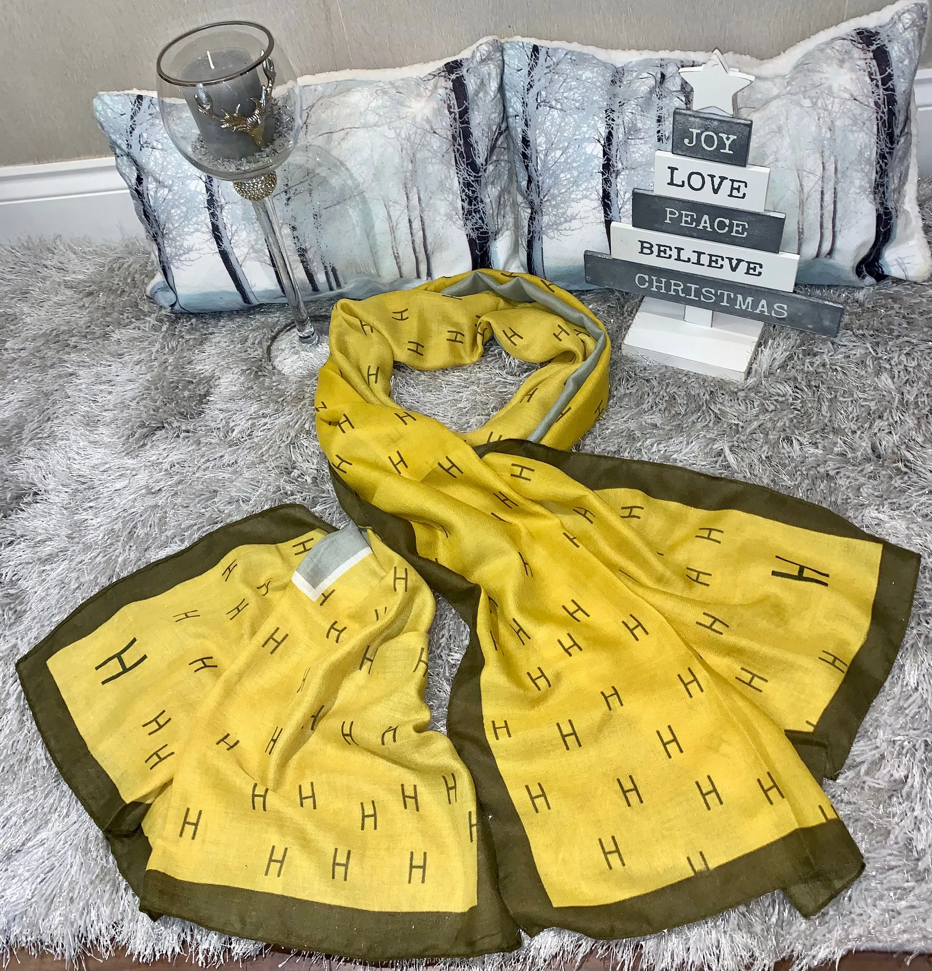 F print lightweight pastel scarf - 4 colour ways