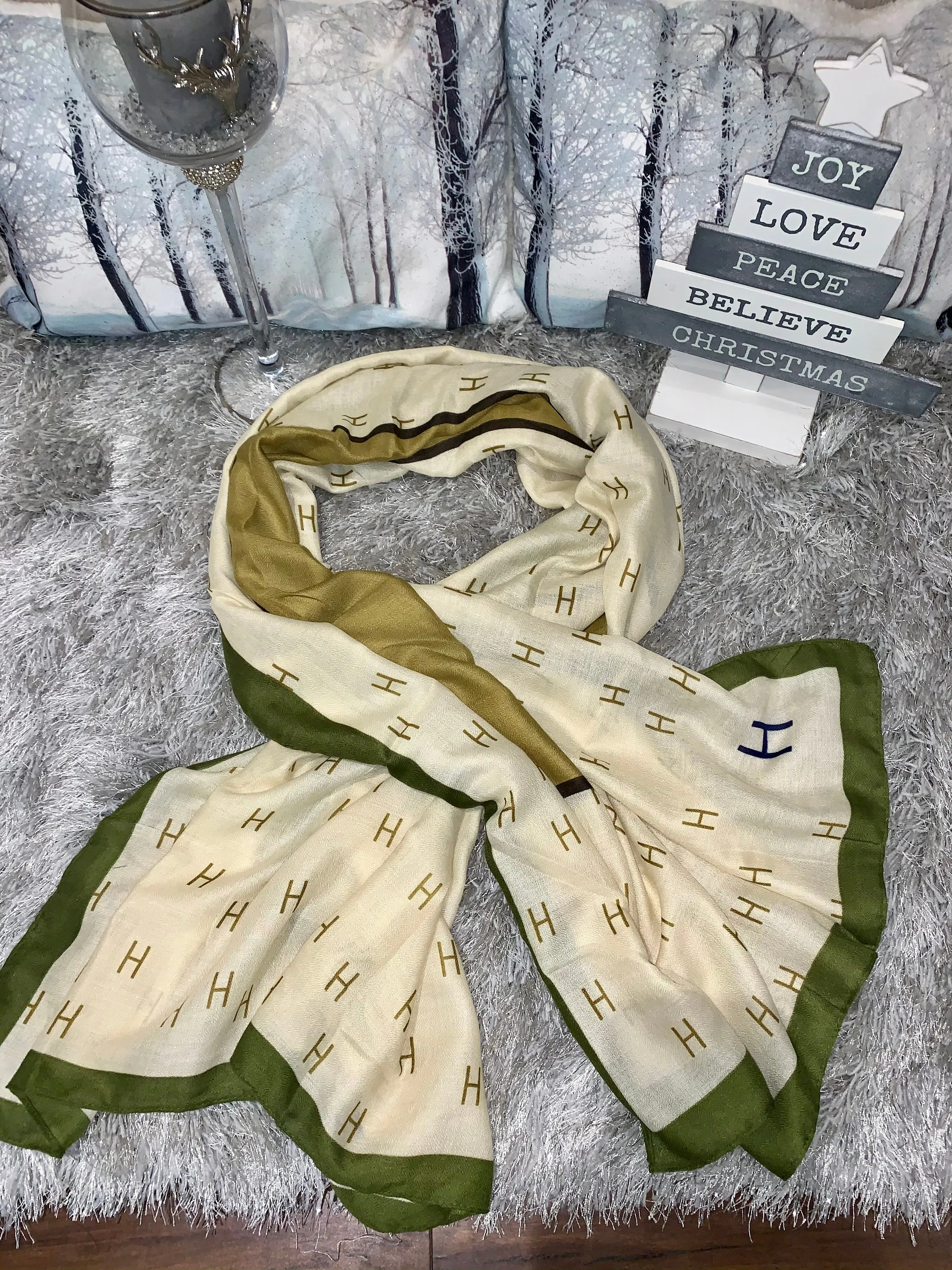 F print lightweight pastel scarf - 4 colour ways
