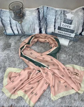F print lightweight pastel scarf - 4 colour ways
