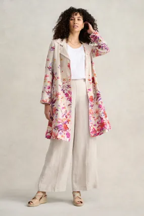 Floral Printed Coat - Floral Cross-Dye