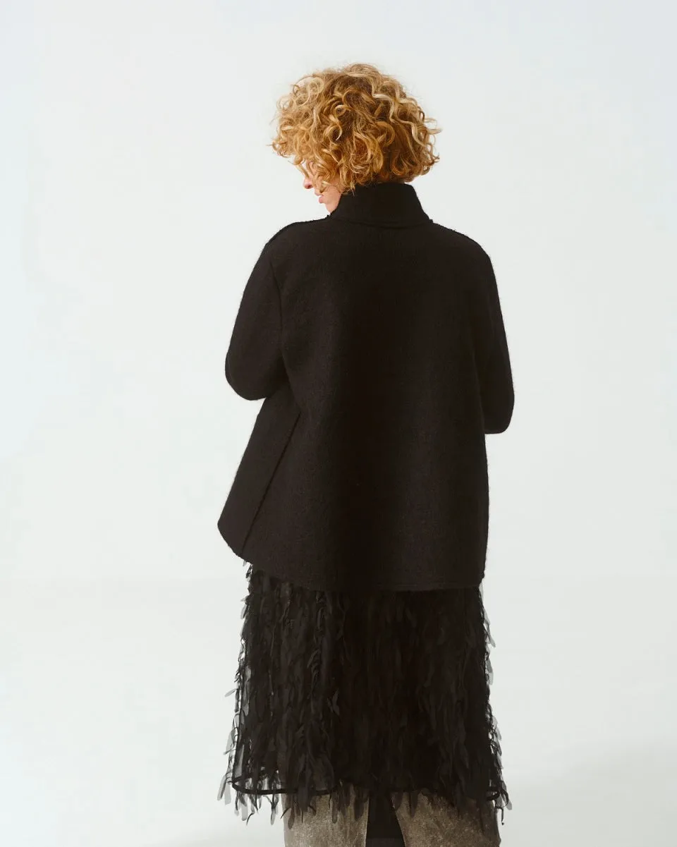 Flower Neck Wool Coat | SALE!