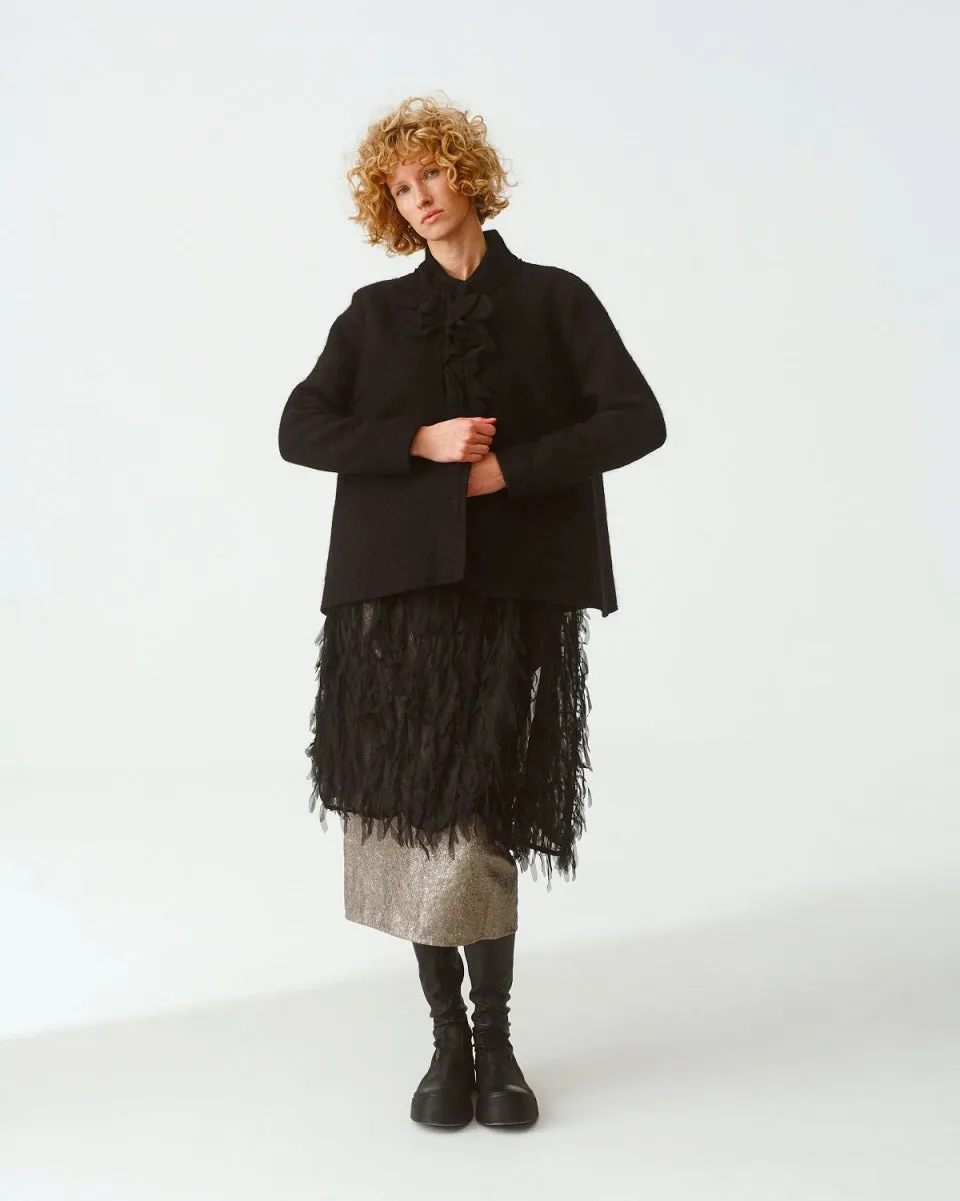 Flower Neck Wool Coat | SALE!