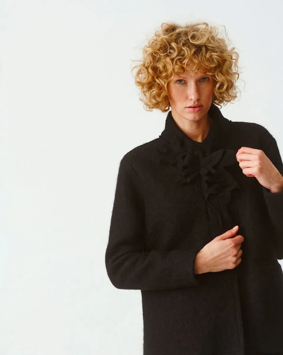 Flower Neck Wool Coat | SALE!