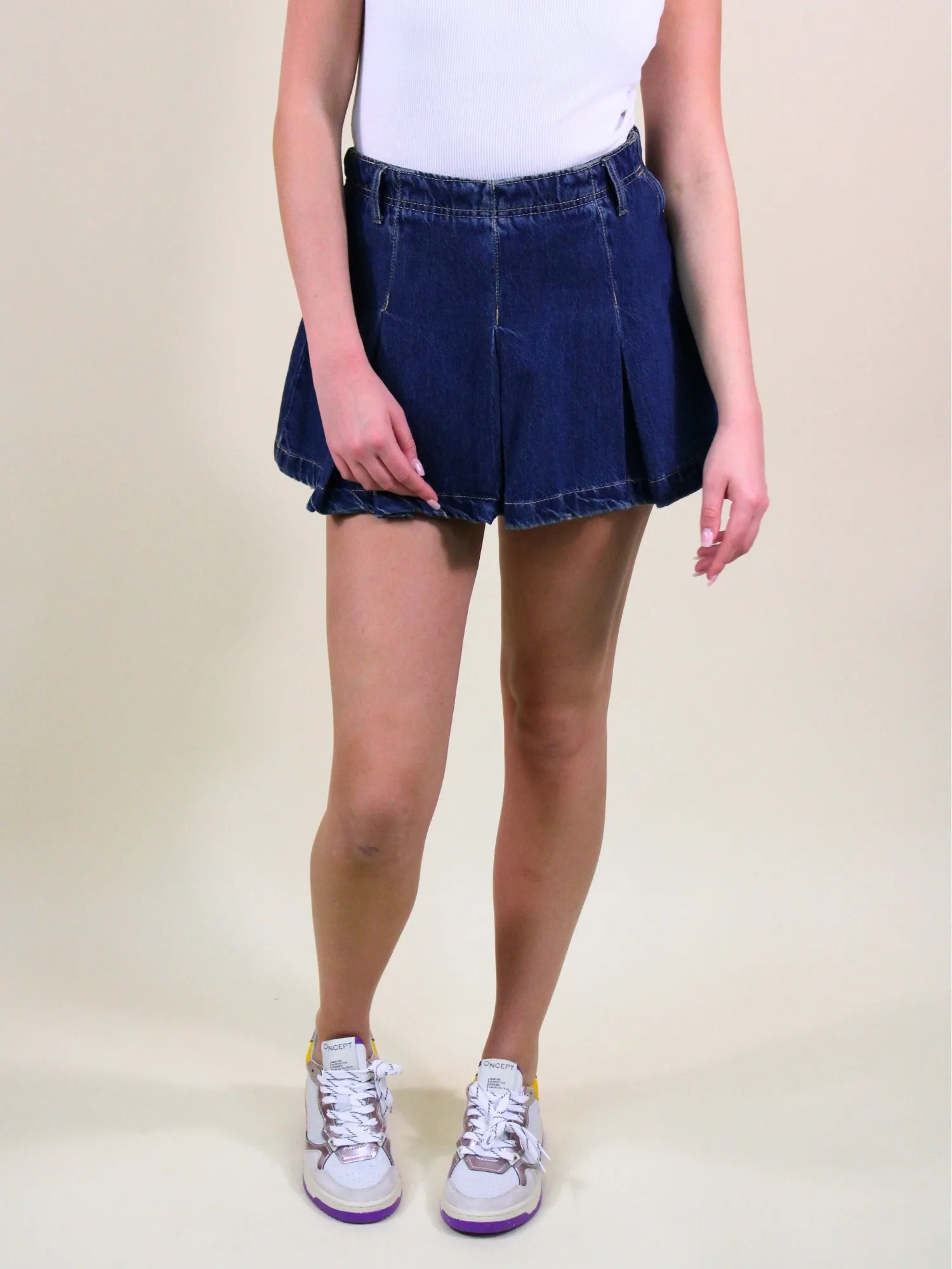 Free People Madison Ave Denim Mini Skirt