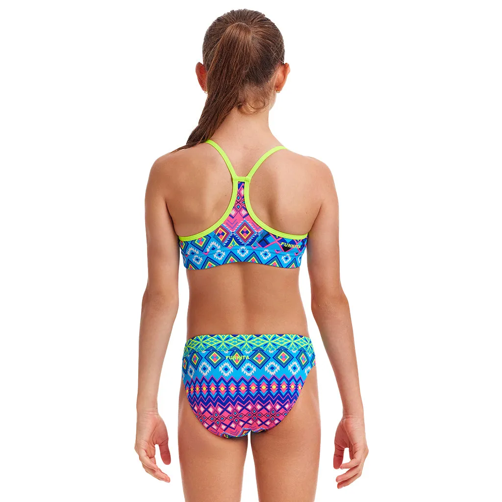 Funkita Kris Kringle Girls Swim Crop Top