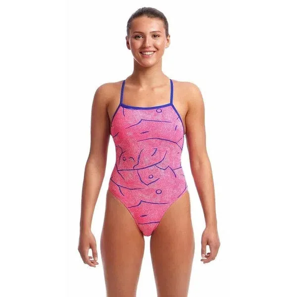 Funkita Strapped In One Piece Badpak Dames Rock Salt