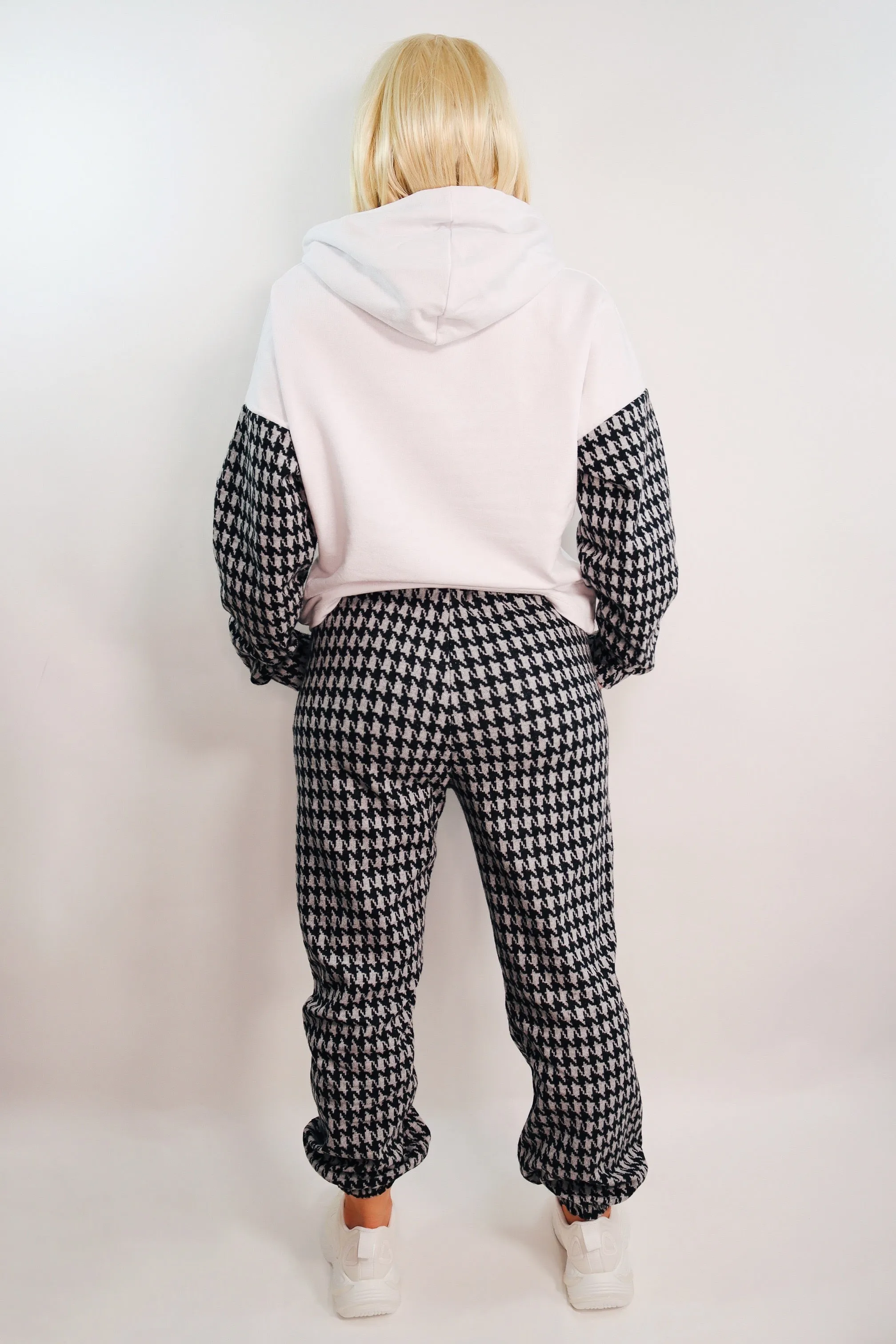 Geo Drawstring Hoodie And Joggers Set