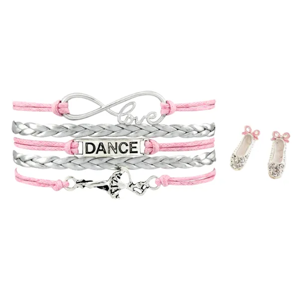 Girls Pink Infinity Dance Jewelry Set