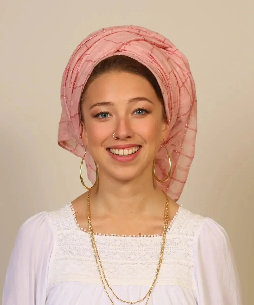 Glittering Square-Patterned Scarf