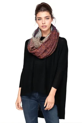 Hand Knit Infinity Scarf _ Multi Color