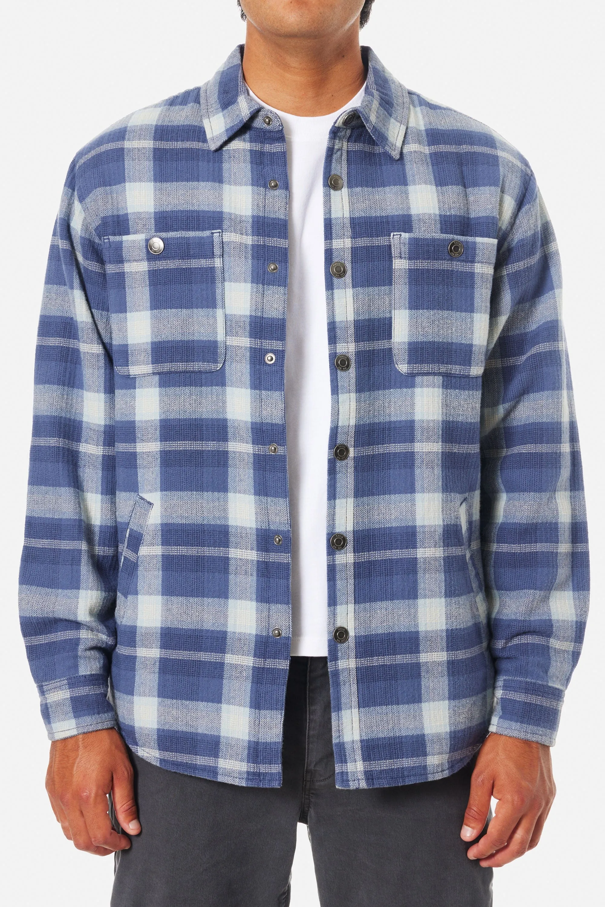 Harold Sherpa Lined Shacket - Washed Blue