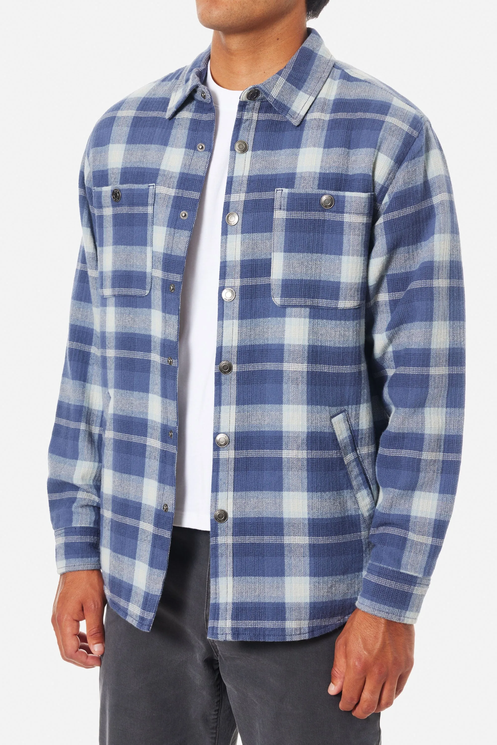 Harold Sherpa Lined Shacket - Washed Blue