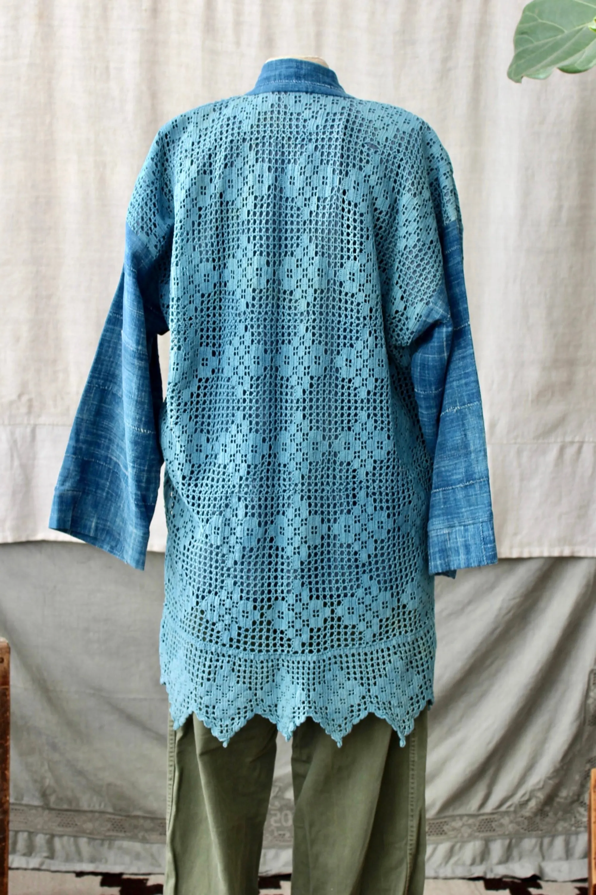 HF168 The Highlands Foundry Indigo Crochet Jacket
