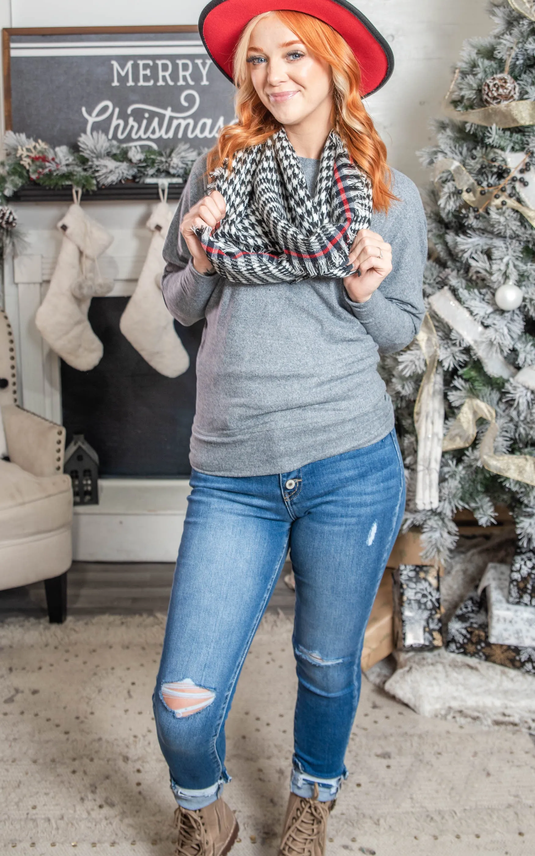 Houndstooth Infinity Scarf**