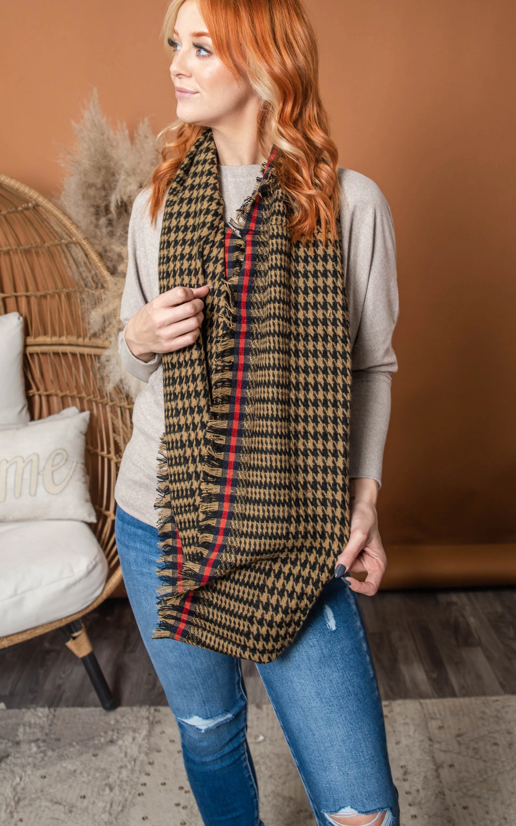 Houndstooth Infinity Scarf**