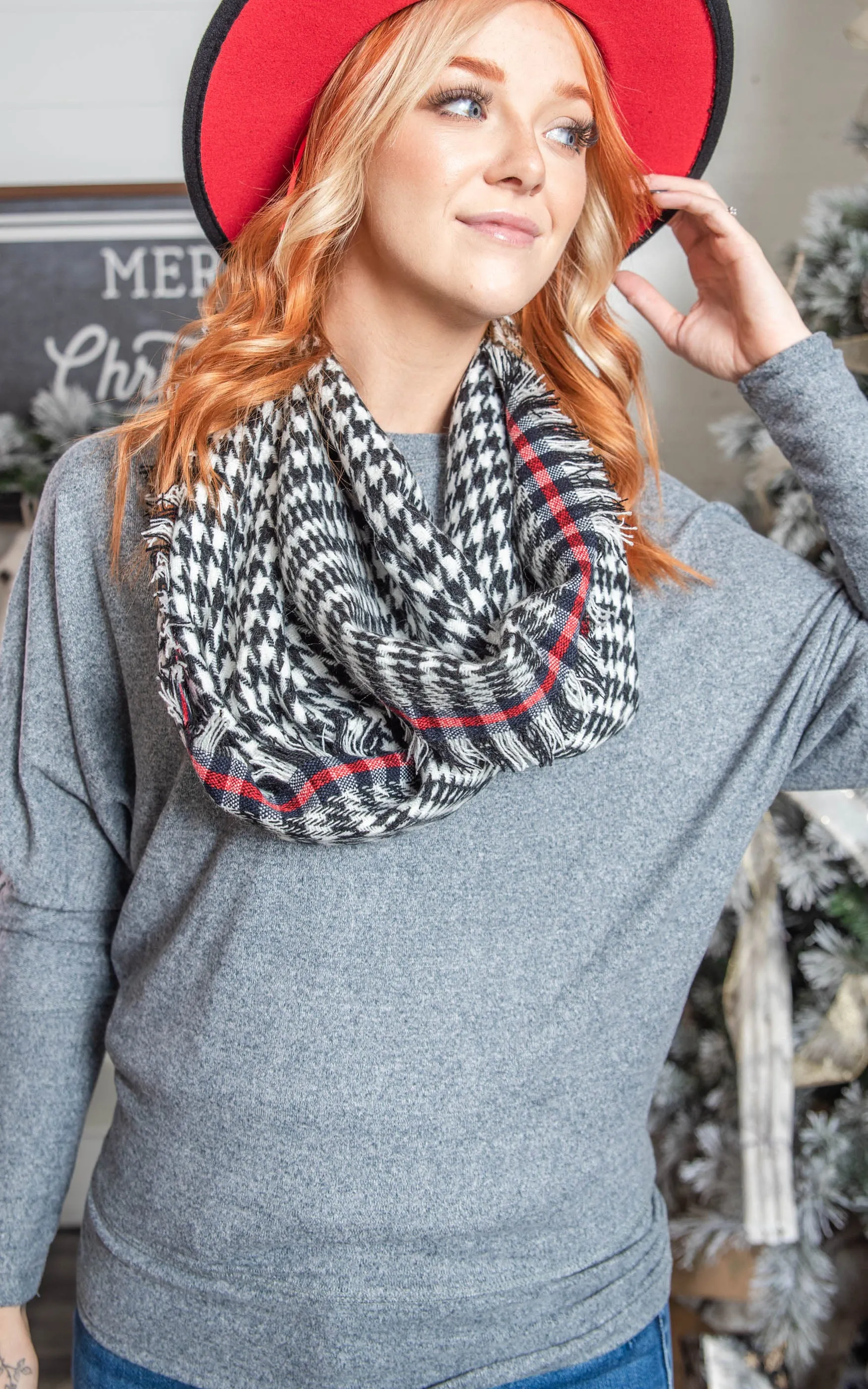Houndstooth Infinity Scarf**