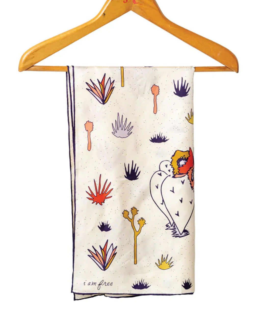 I Am Free Cactus Silk Scarf