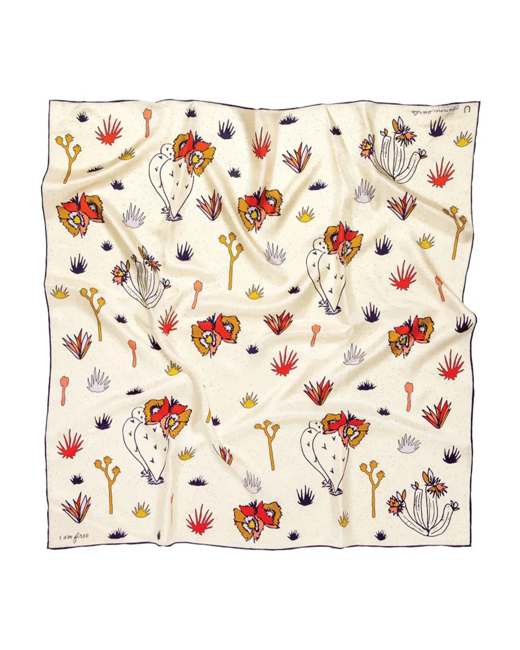 I Am Free Cactus Silk Scarf
