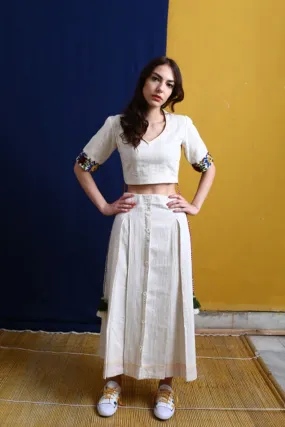 Ivory pleated skirt