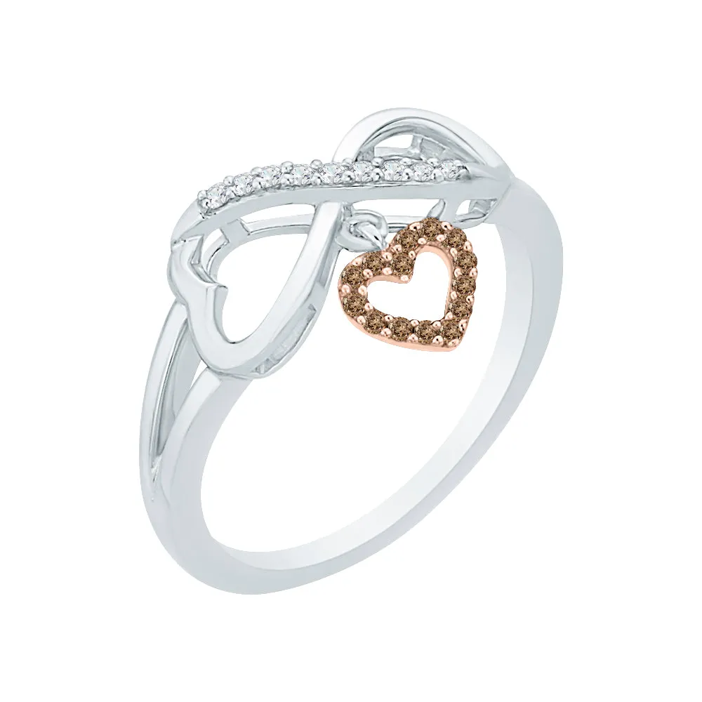 KATARINA Heart and Infinity Diamond Ring (1/10 cttw JK, SI2/I1)