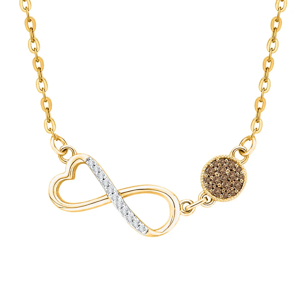 KATARINA Infinity Diamond Pendant Necklace (1/6 cttw JK, SI2/I1)
