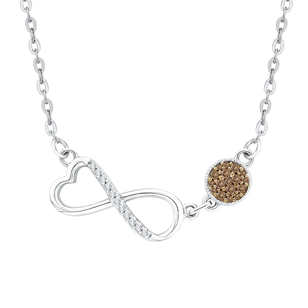 KATARINA Infinity Diamond Pendant Necklace (1/6 cttw JK, SI2/I1)