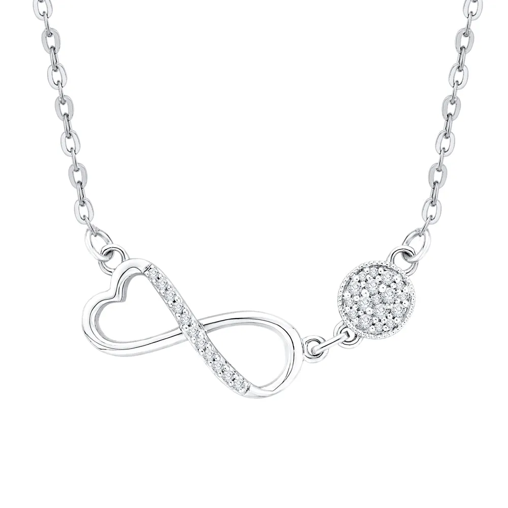 KATARINA Infinity Diamond Pendant Necklace (1/6 cttw JK, SI2/I1)