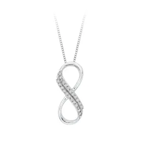 KATARINA Two Row Infinity Diamond Pendant Necklace (1/20 cttw GH, I2/I3)