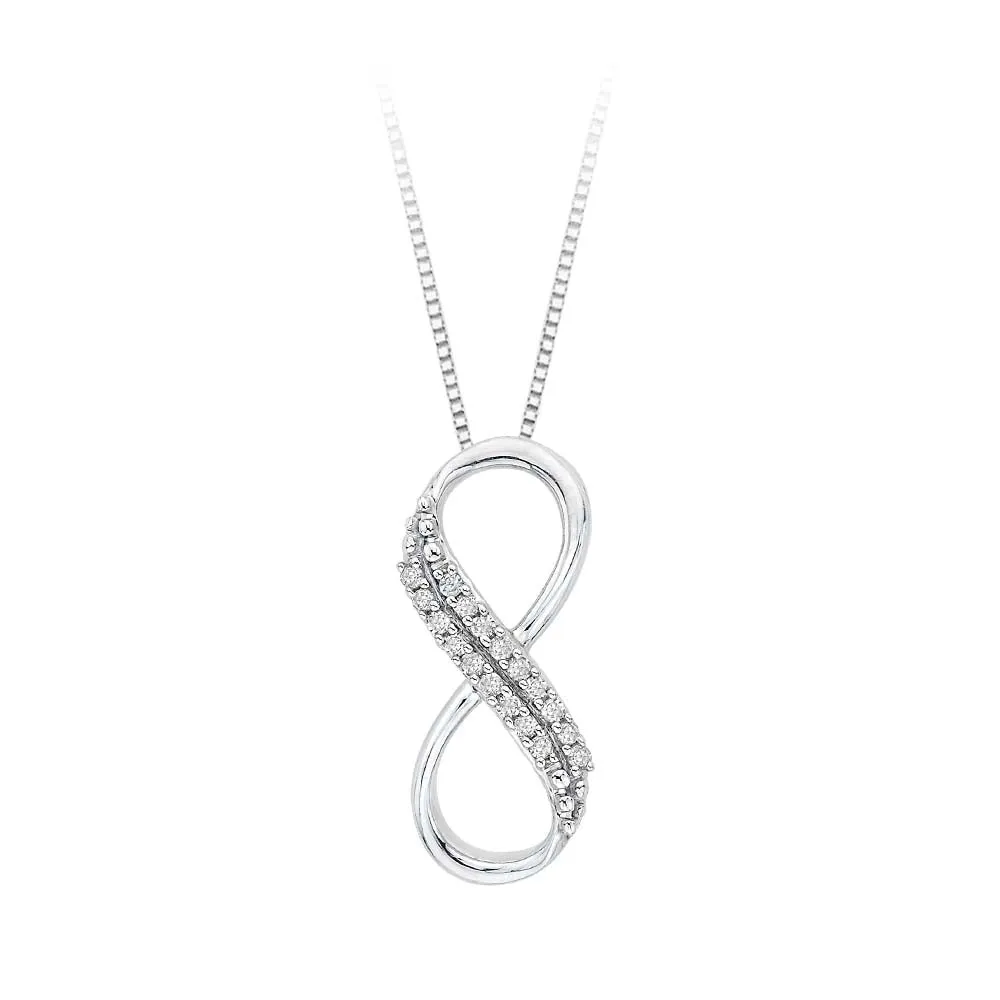 KATARINA Two Row Infinity Diamond Pendant Necklace (1/20 cttw GH, I2/I3)