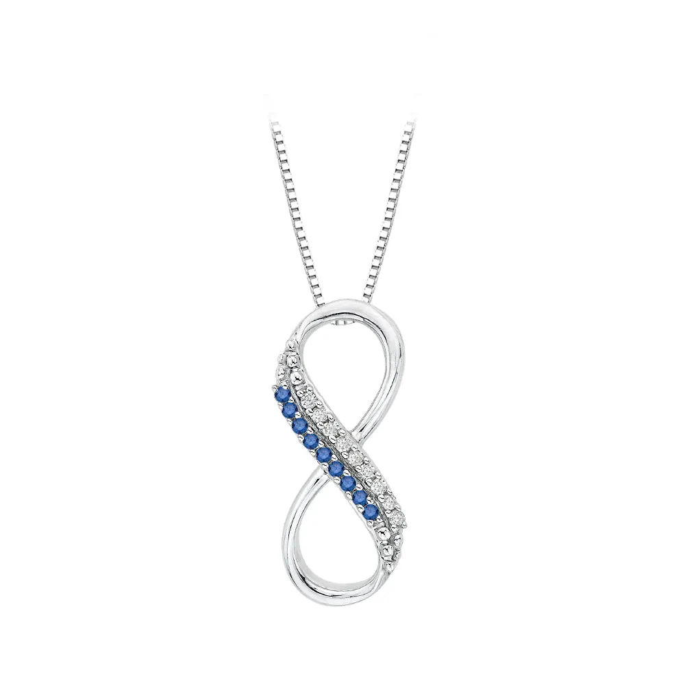 KATARINA Two Row Infinity Diamond Pendant Necklace (1/20 cttw GH, I2/I3)