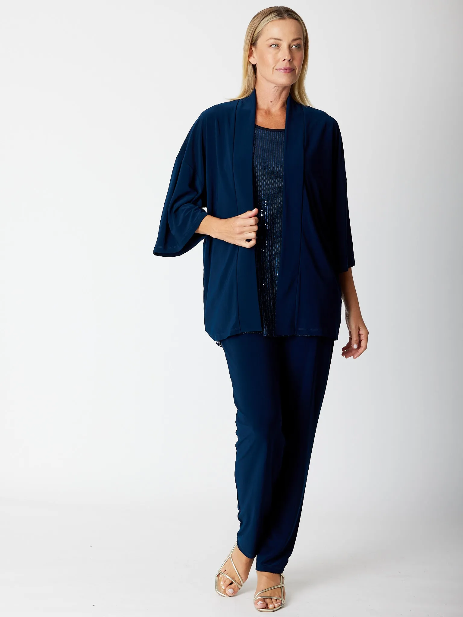 Kimono Jersey Jacket -  Navy -30565