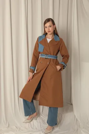 KKT Torino Fabric Women's Tan Trench Coat - Bragança