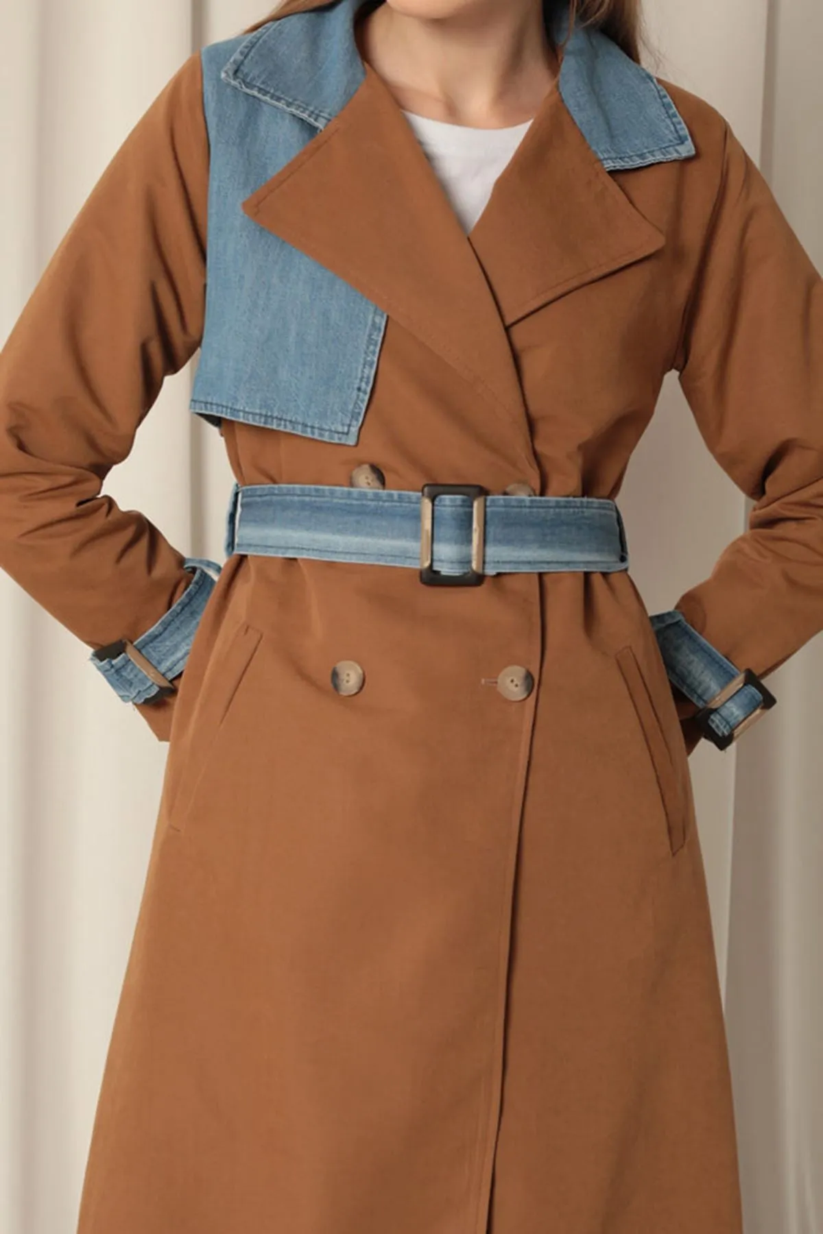KKT Torino Fabric Women's Tan Trench Coat - Bragança