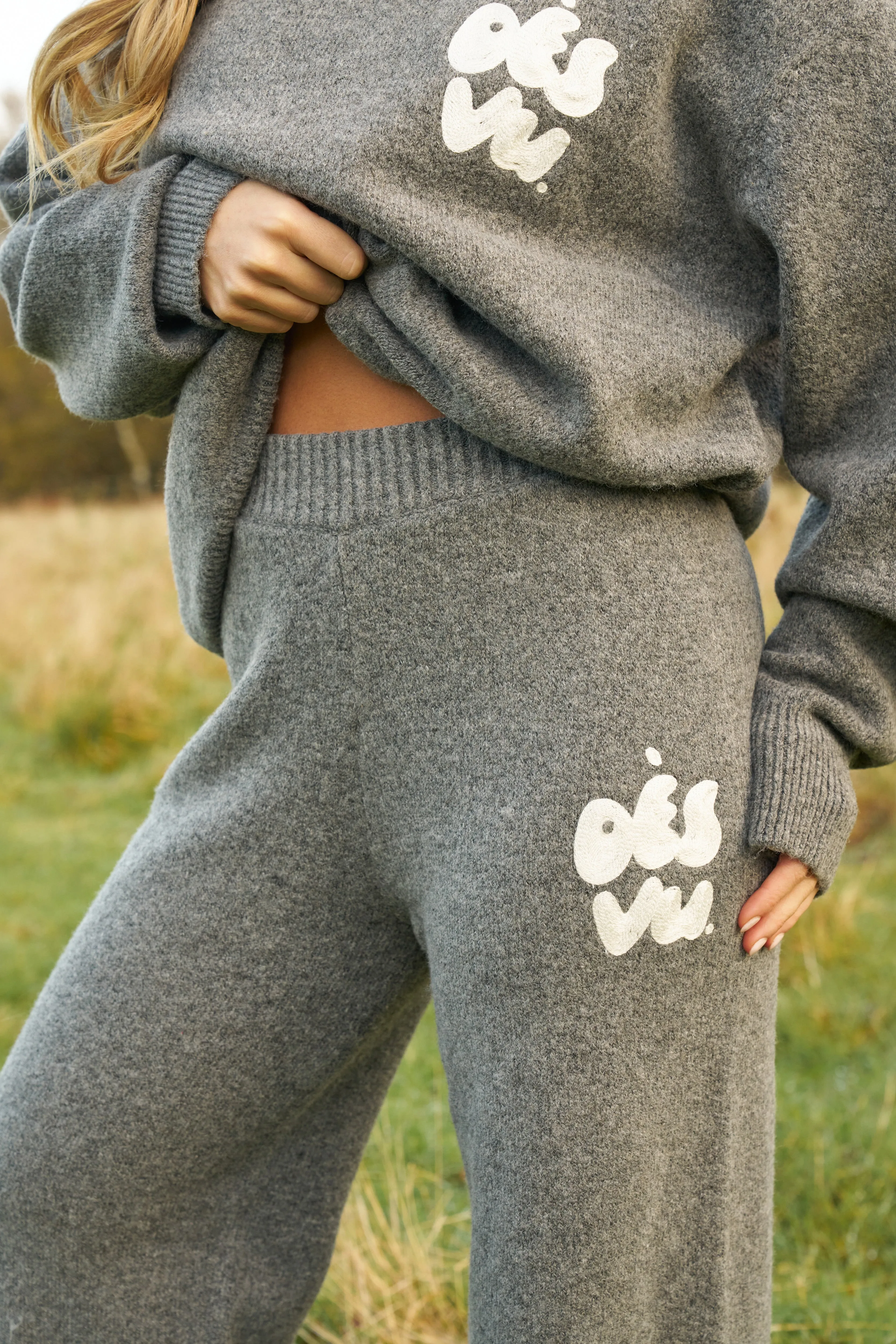 Knitted Trousers - Charcoal