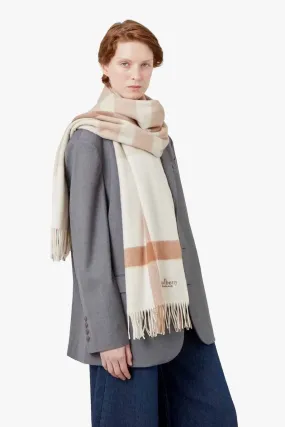 Large Check Merino Wool Scarf 70 x 200