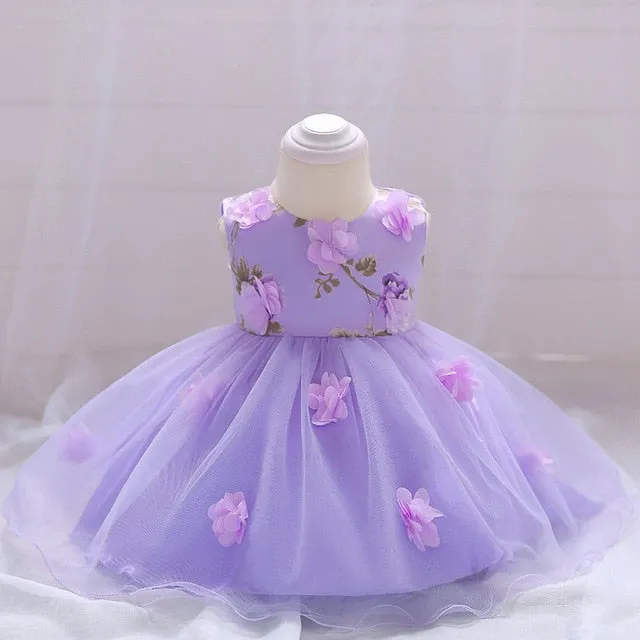 Lilac Floral Party Dress (3M-24M)